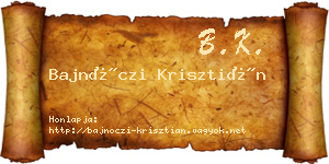 Bajnóczi Krisztián névjegykártya